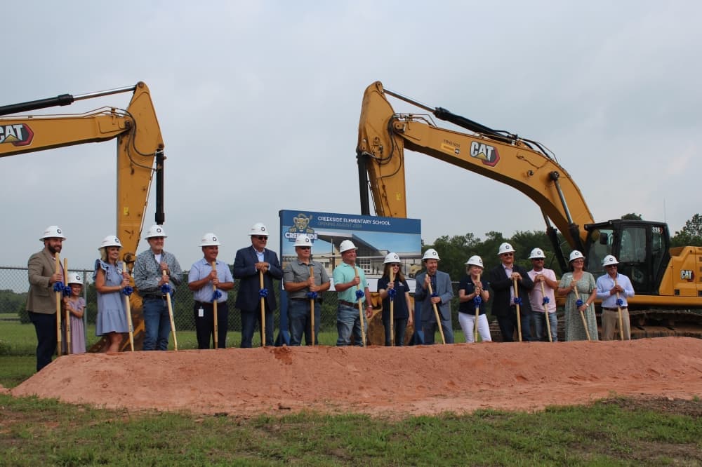 Montgomery ISD officials and its partners broke ground June 14 on Creekside Elementary School. (Anna Lotz/Community Impact)
