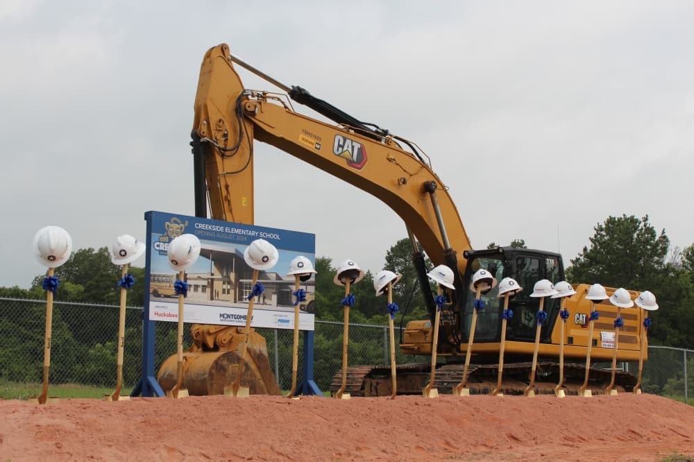 Montgomery ISD officials and its partners broke ground June 14 on Creekside Elementary School. (Anna Lotz/Community Impact)