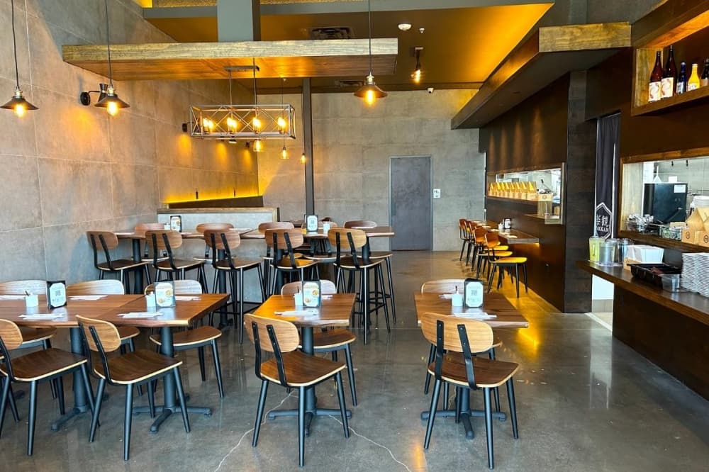 Interior of the Katy location of Rakkan Ramen