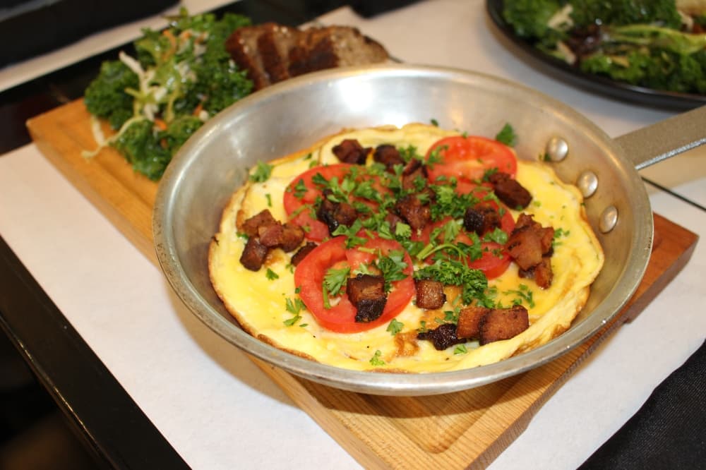 close up of an omelet