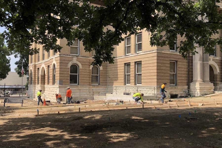 Hays County Historic Courthouse grounds undergoes construction