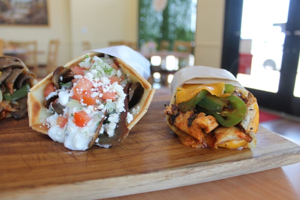 The restaurant has a 9-inch gyro and and chicken picante cheddar melt gyro, among others. (Renee Farmer/Community Impact)