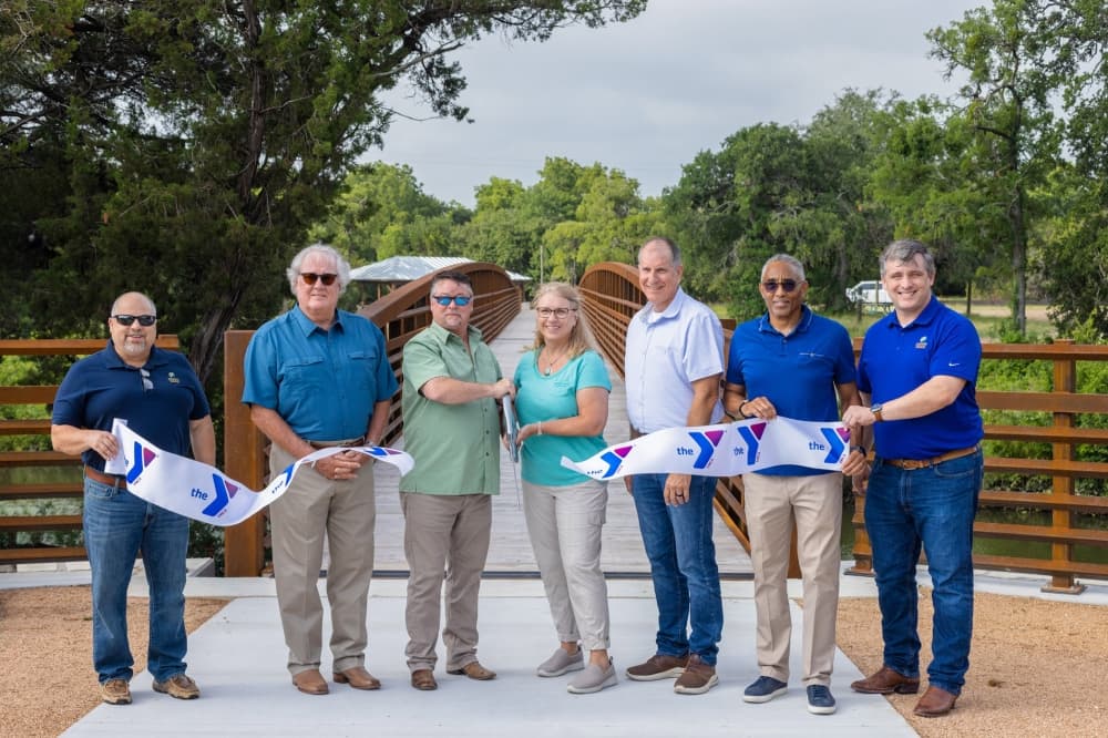 Cedar Park Council Members Mel Kirkland and Kevin Harris, Mayor Jim Penniman-Morin, and Williamson County Precinct 2 Commissioner Cynthia Long were among those in attendance at the June 22 ribbon-cutting. (Courtesy Williamson County)