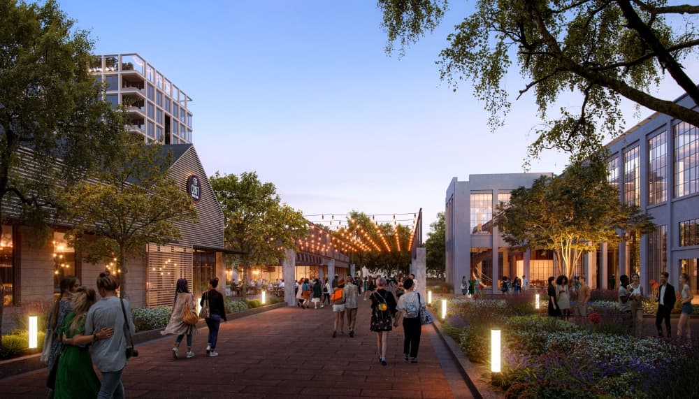 A boutique hotel and 83,000 square feet of retail space are part of the plans. (Courtesy Casey Development)
