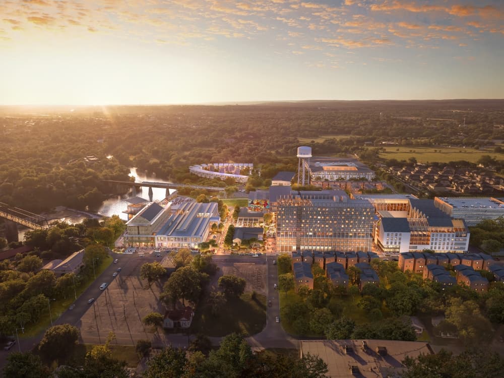 Around 900 multifamily units, including townhomes and apartments, are slated for the development. (Courtesy Casey Development)
