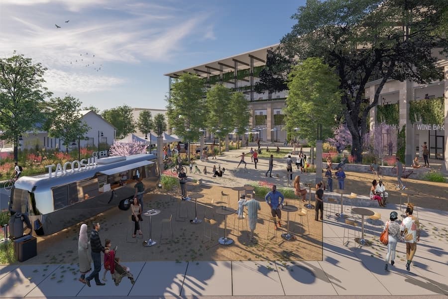 Central Square, which will be located between The Lex & The Louise, is a place where the city will be able to host farmer's markets or movies in the park. (Rendering courtesy of GAP Strategies)