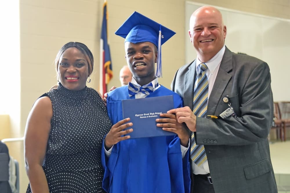 Henry attends the Carlton Center graduation in 2022. (Courtesy Cy-Fair ISD)
