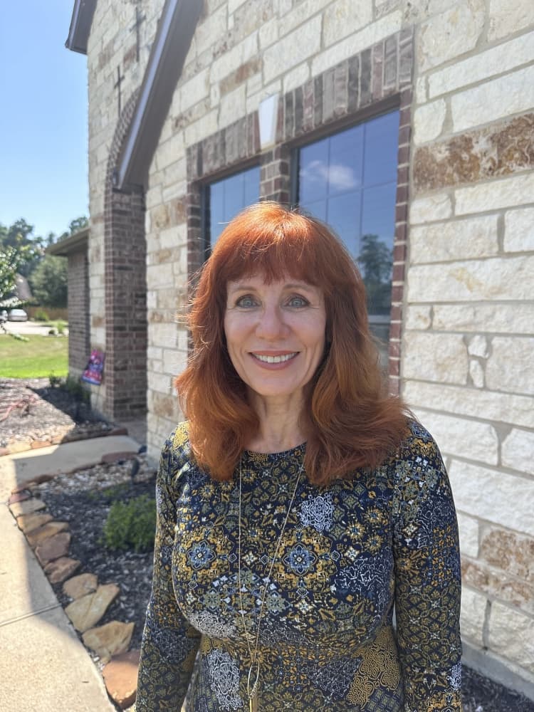Trimlight Tomball co-owner Dawn Piat shared lighting tips for homeowners. (Lizzy Spangler/Community Impact)