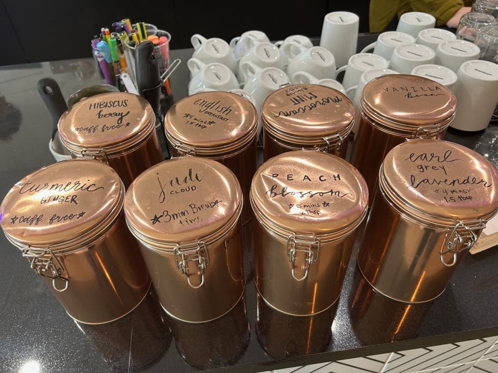 In addition to coffee, wine and beer, Dwell House offers a variety of teas. (Brooke Sjoberg/Community Impact)