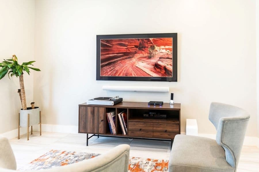 Some of the technology Mero Concepts can integrate into residential and commercial spaces includes hidden audio/video pieces, such as Frame TVs. (Courtesy Mero Concepts)