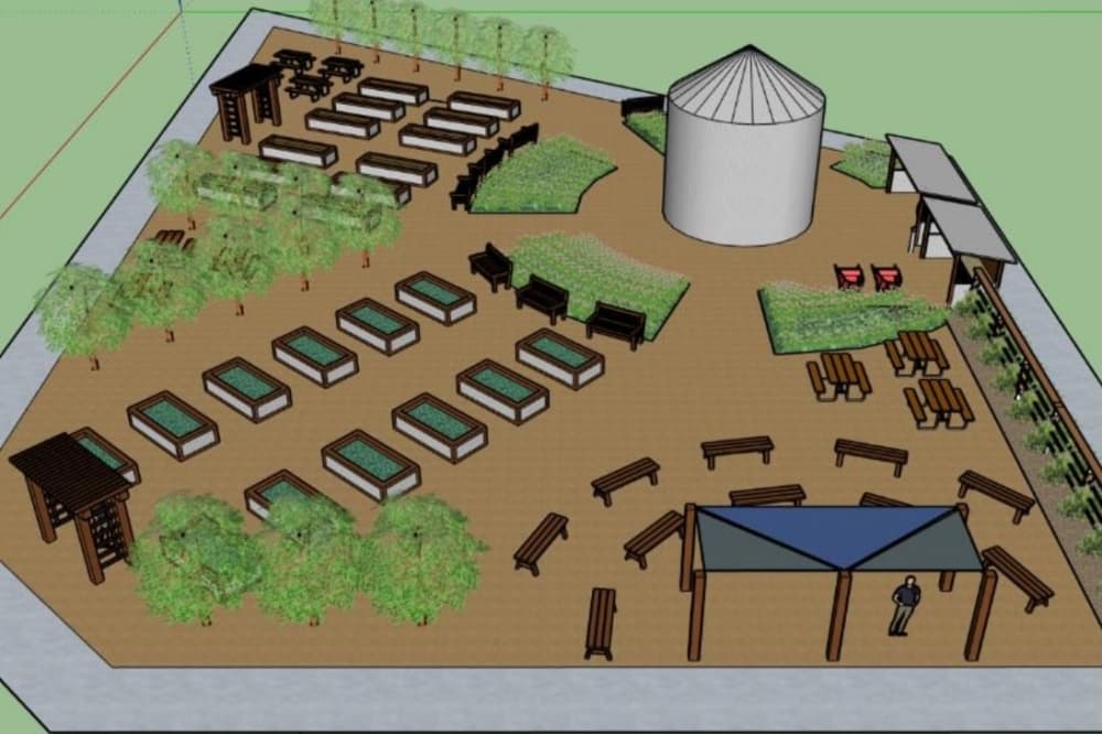 Rendering of the learning garden