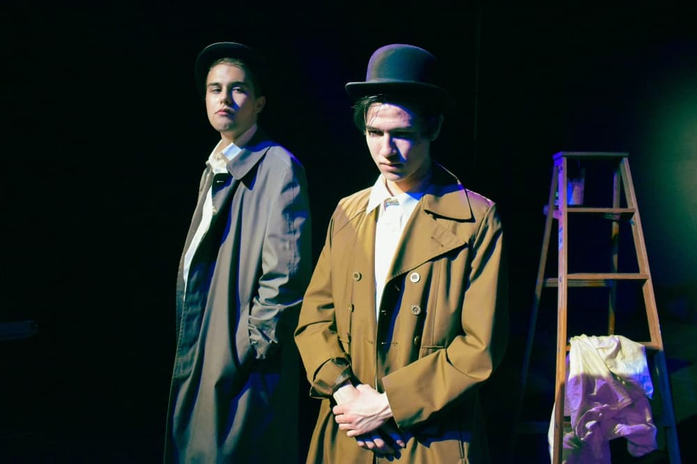 Two student actors performing 