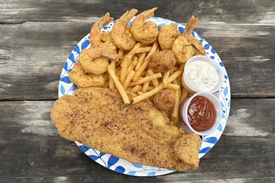 Pick 2 ($22) includes two items from Lazy J Cajun’s new fried menu with fries and hushpuppies. 