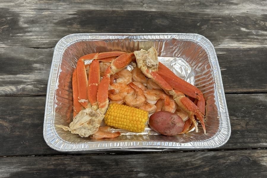Big Couillon ($47) includes two snow crab clusters and 1 pound of jumbo shrimp. 