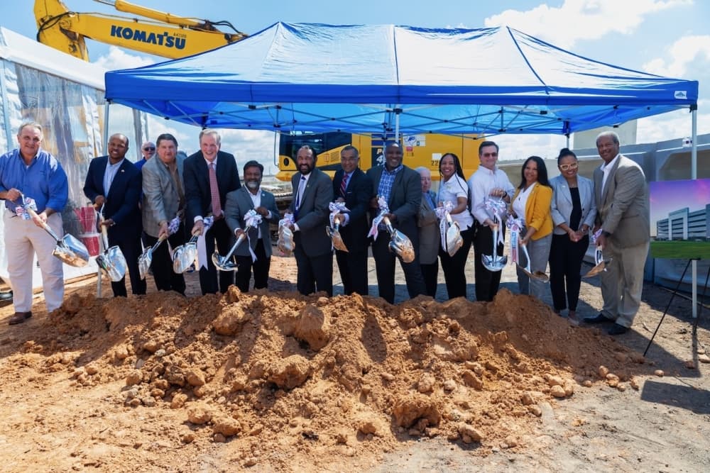 This is photo of officials from Missouri City, METRO and NewQuest Properties during a groundbreaking ceremony.