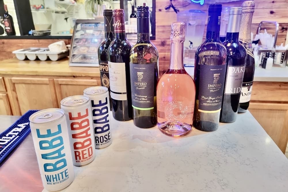 Wine offerings at Burger Buzz