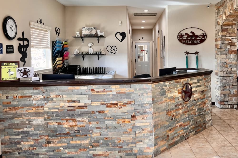 Reception area at Lone Star Animal Hospital