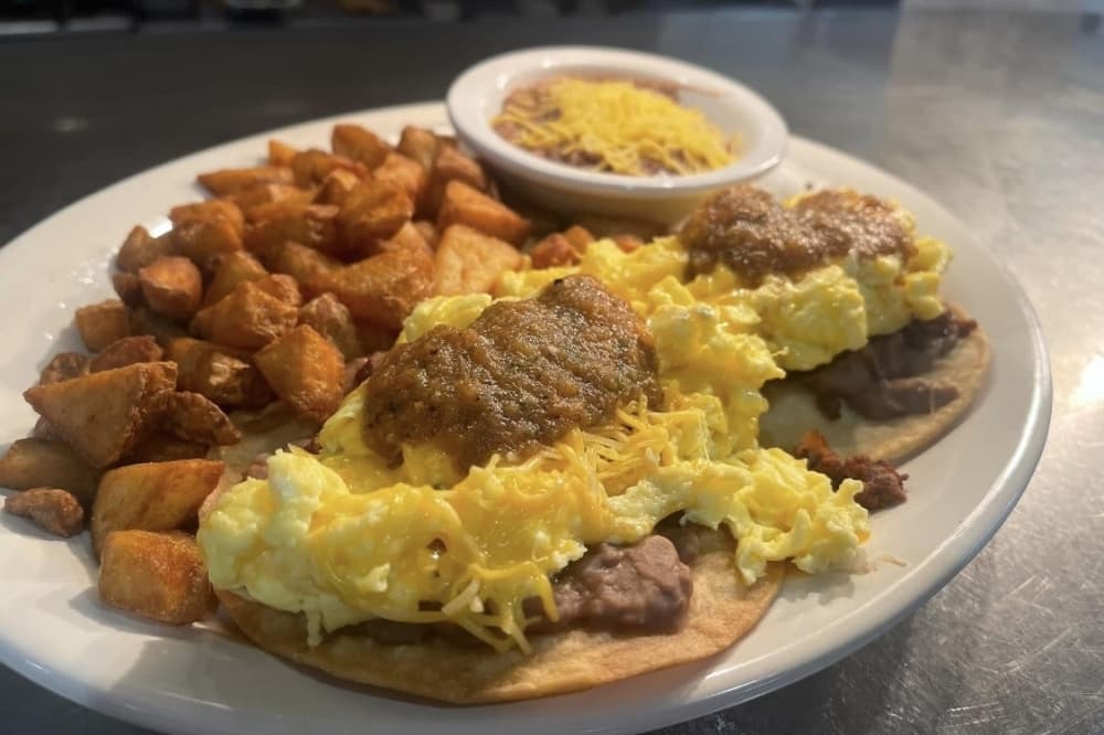 Serving of huevos rancheros at Texas Star Cafe in Flower Mound 