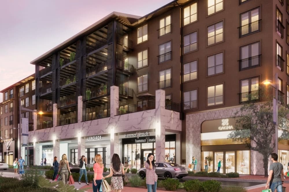 Artist rendering of The Domain exterior renovations
