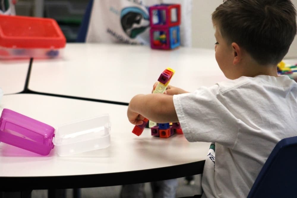 student playing