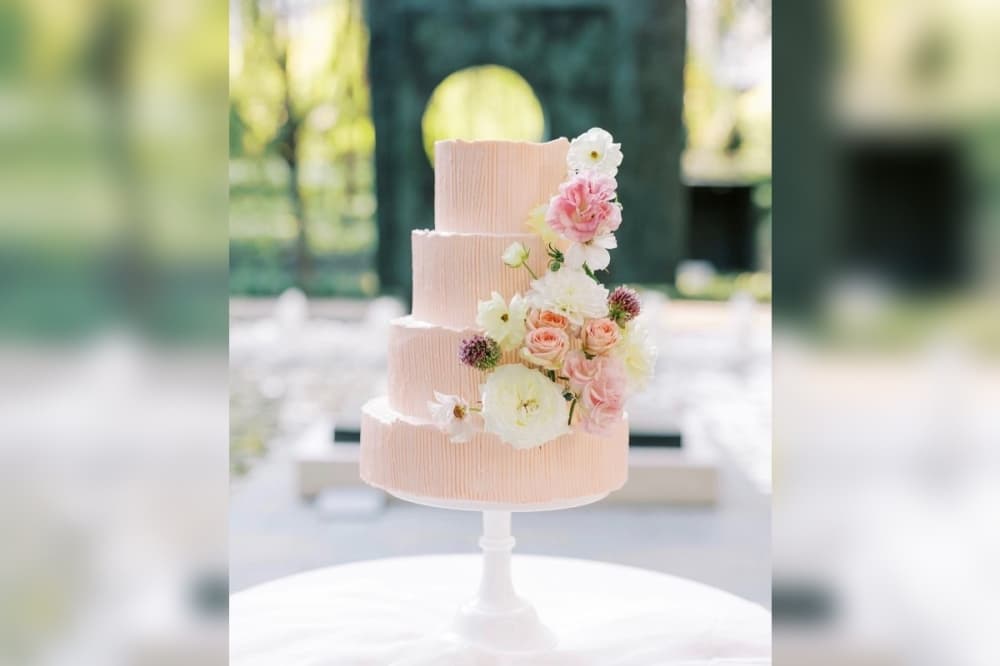Pink wedding cake