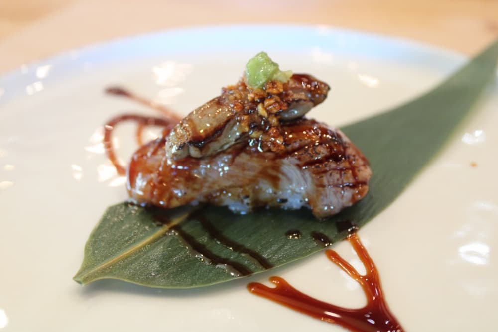Foie Gras and wagyu beef.