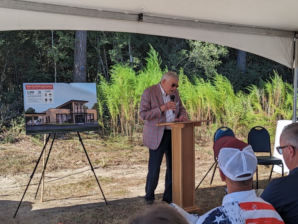Charles speaks to a crowd