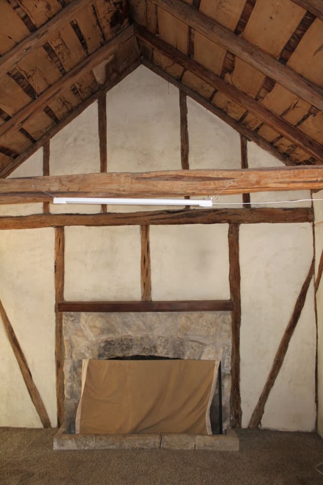example of Fachwerk construction inside the adjacent cabin
