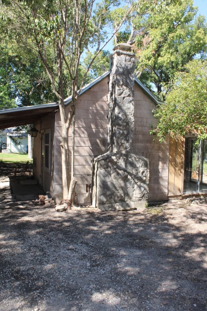 the exterior of the cabin on the property