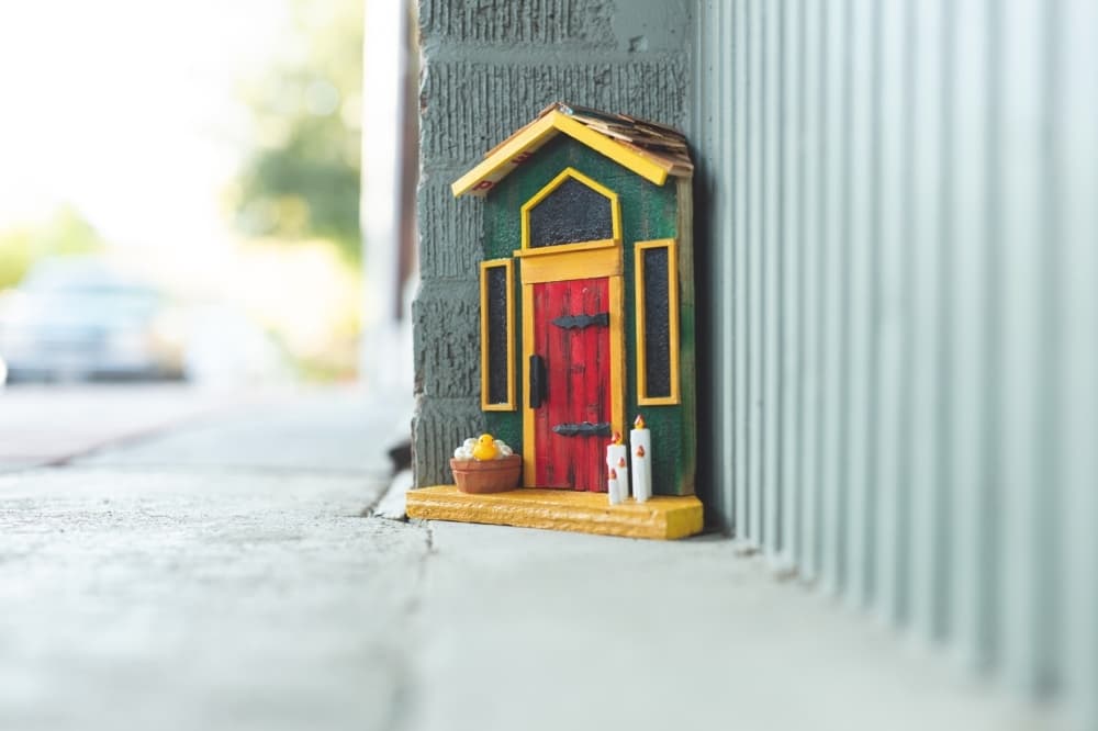 The tiny door at White Rock Soap Gallery was created by Dale Leath. (Courtesy Downtown McKinney)