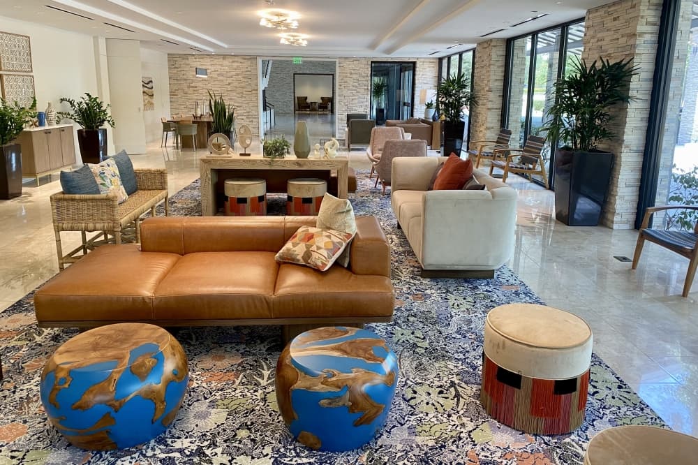 A lobby area with chairs