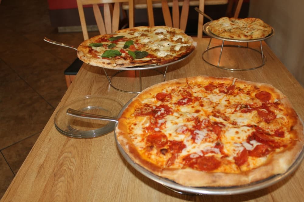 Three pizzas