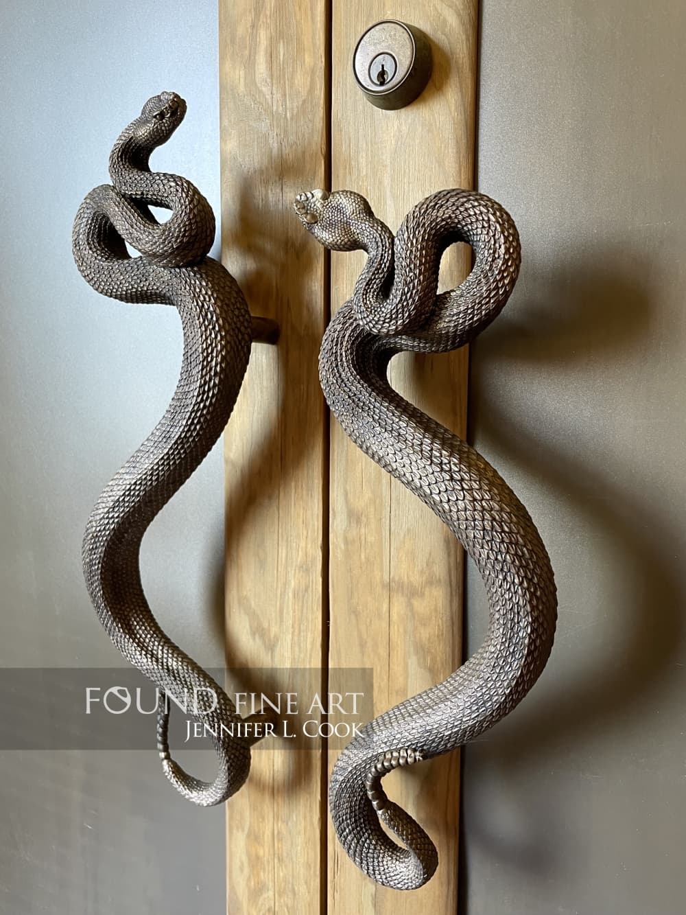 Metal rattlesnake door handles