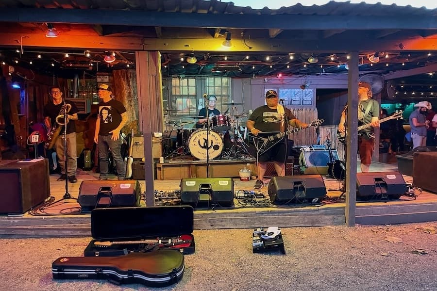 Band performing at WoodrowFest