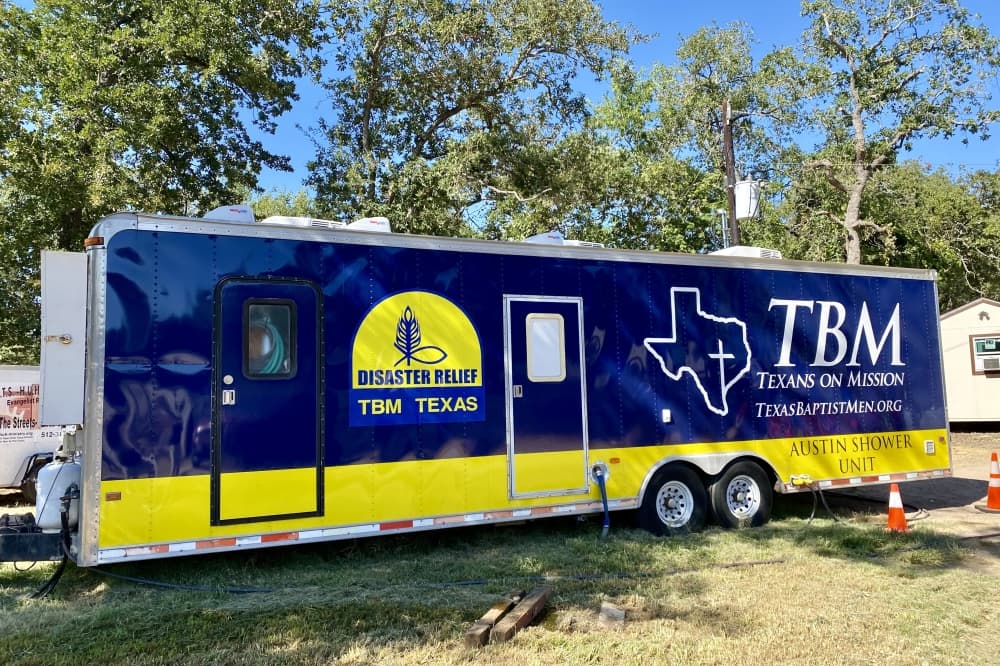 Temporary shower system trailer.