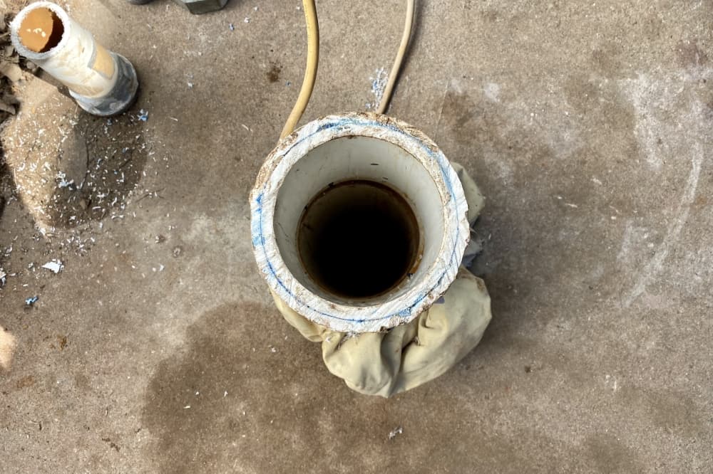 Well pipe seen from above.