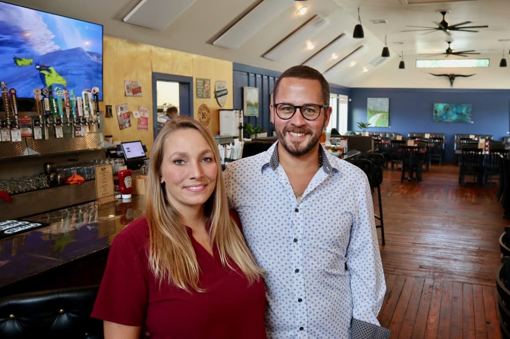 Liberty Tavern owners Giuseppe and Amy Gazzana smiling together