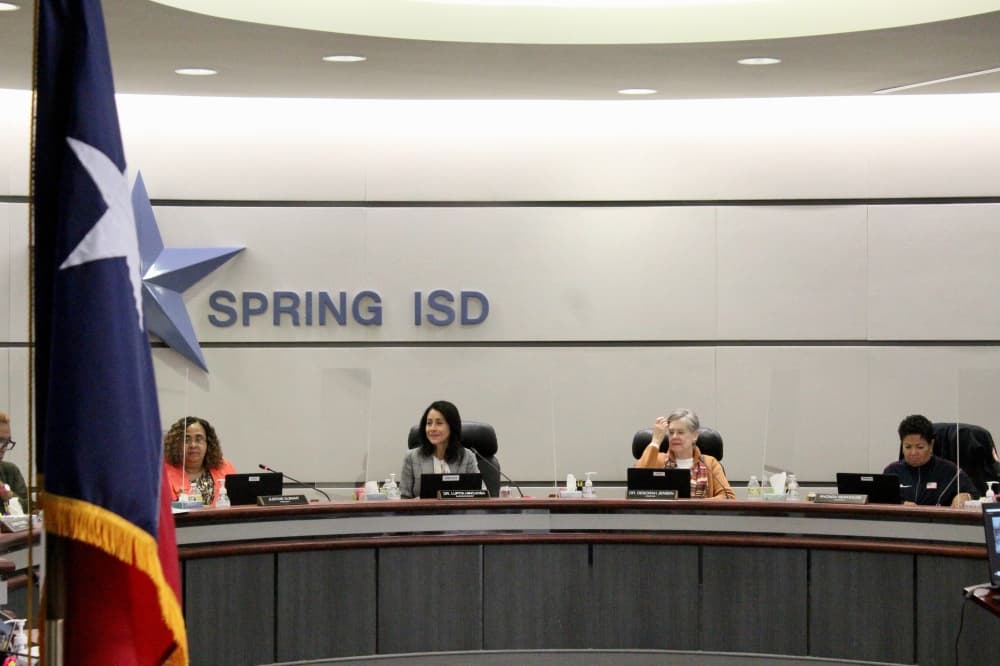 The photo shows Spring ISD's school board.