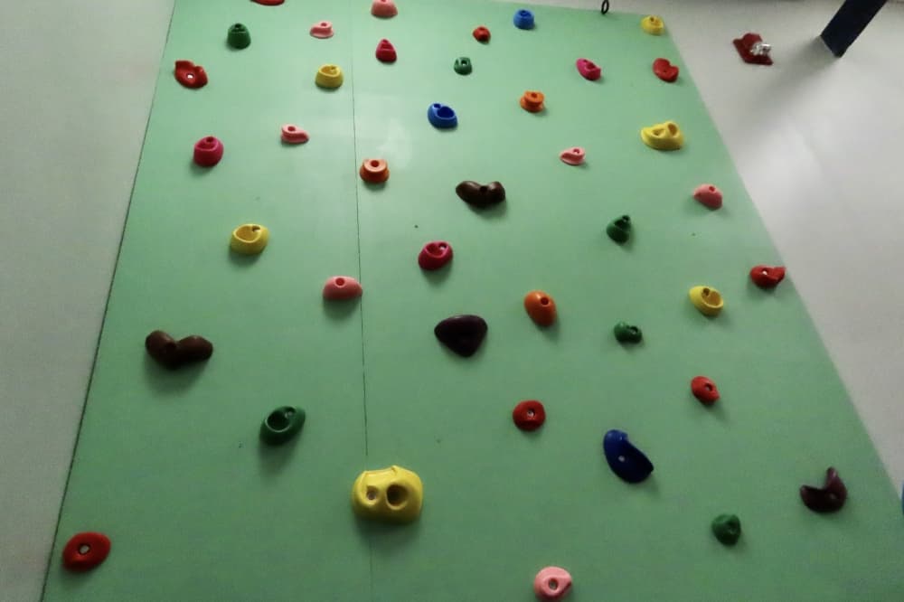 Climbing wall at Triumph Physical Therapy & Wellness Center in Highland Village