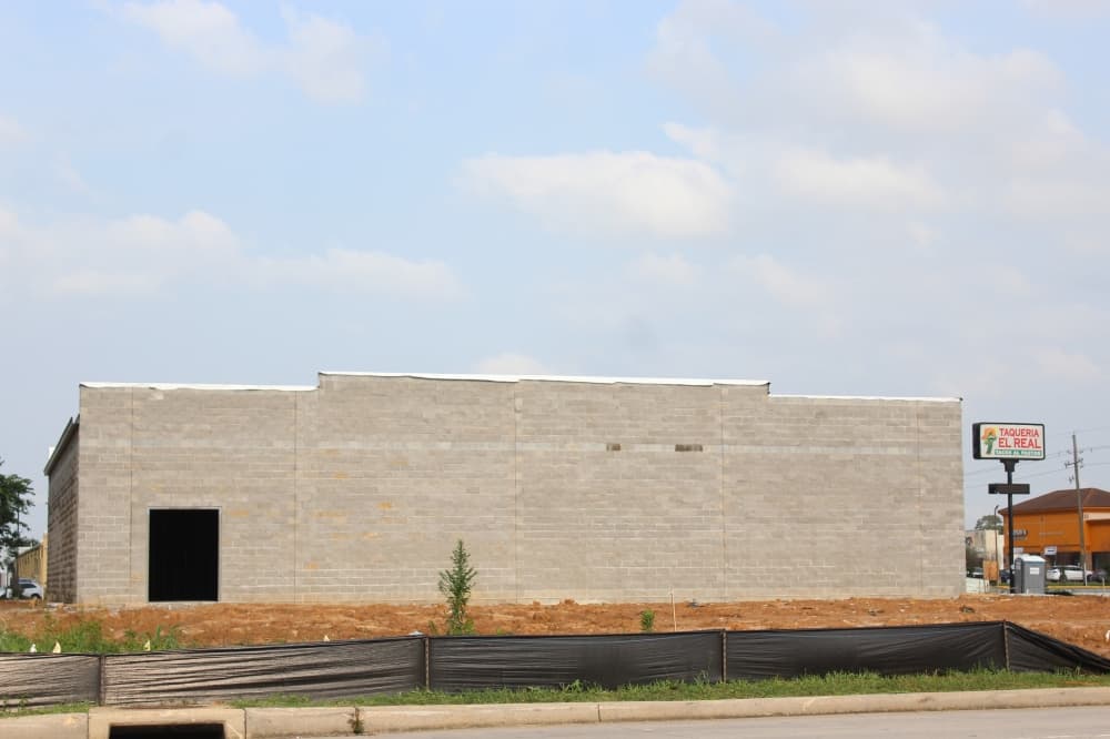 The photo shows the Advance Auto Parts location when it was being constructed in Spring.