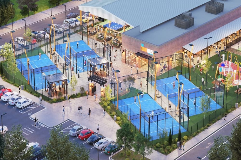 The Court House will have four padel courts. (Rendering courtesy of Immersive Spaces)