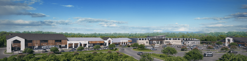rendering of a library and community center building