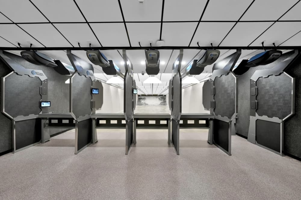 Gun range lanes showing first five