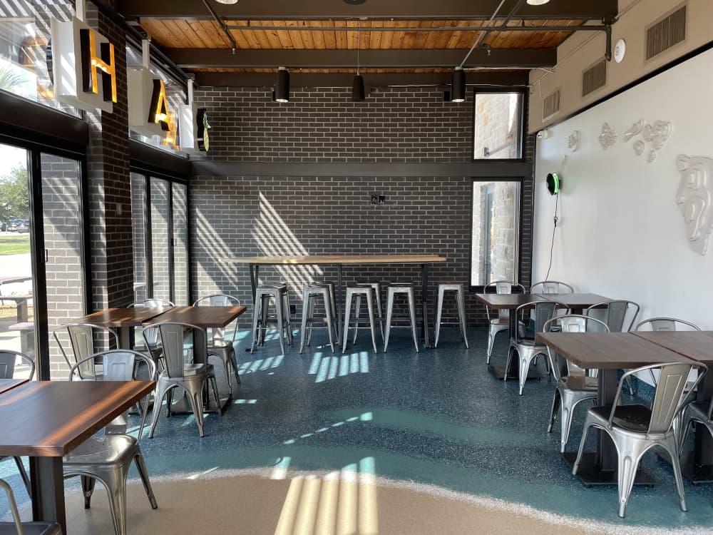 Dine in seating for Hawaiian Bros