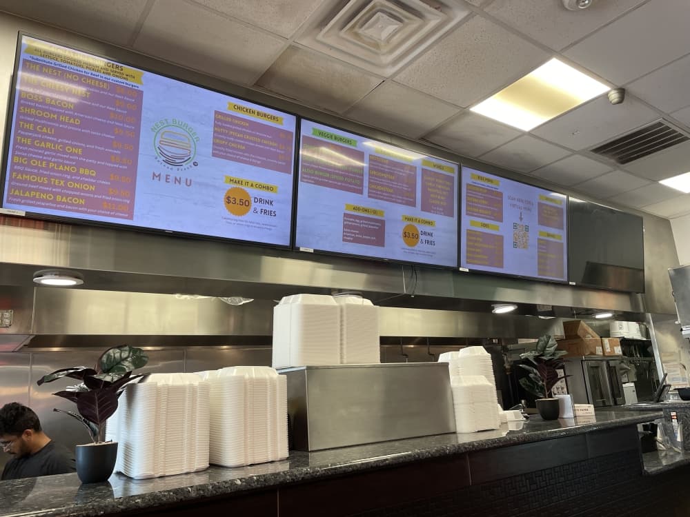 Nest Burger menu 