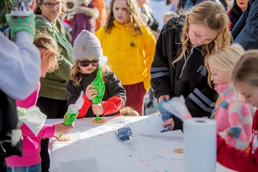 People crafting at the Prosper Christmas Festival.