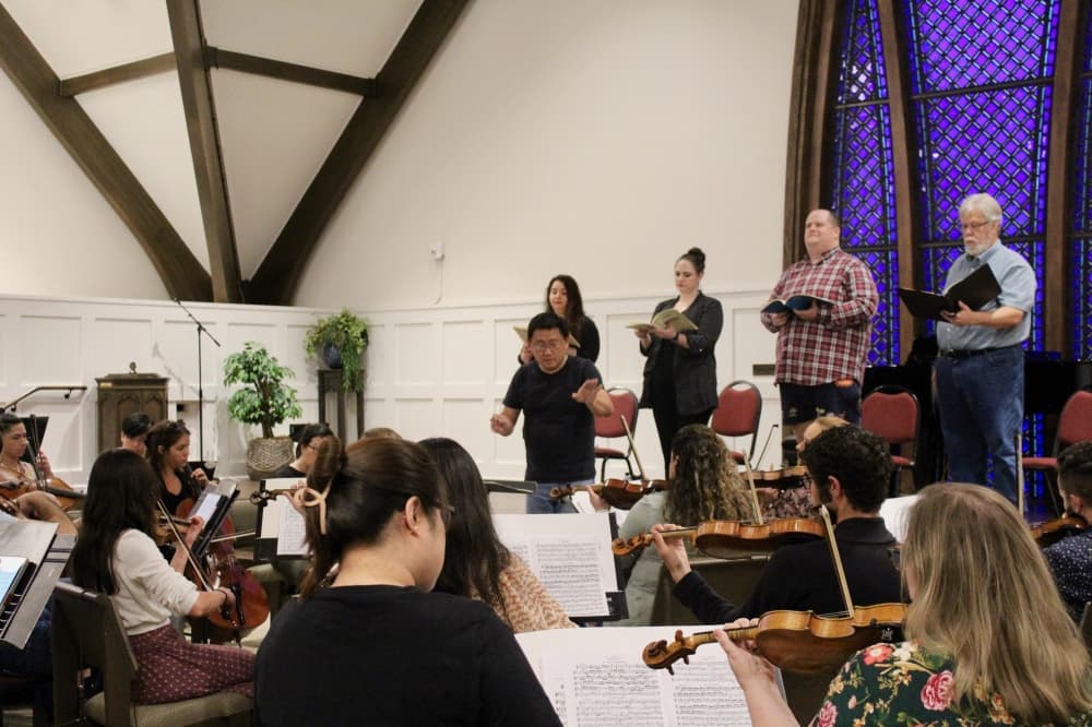 The McKinney Philharmonic Orchestra rehearsing