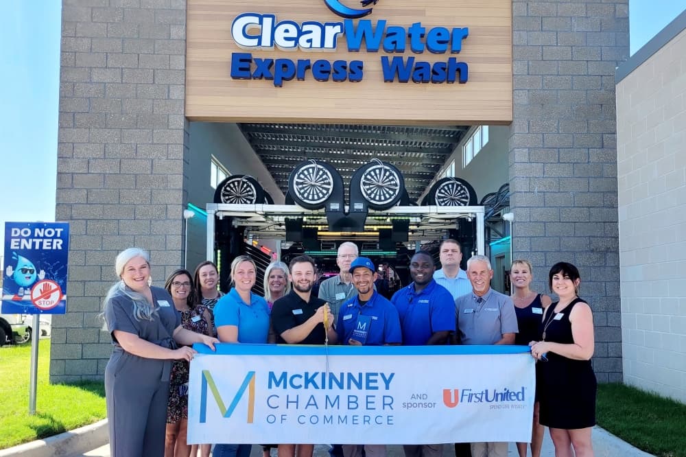 Ribbon cutting at the car wash