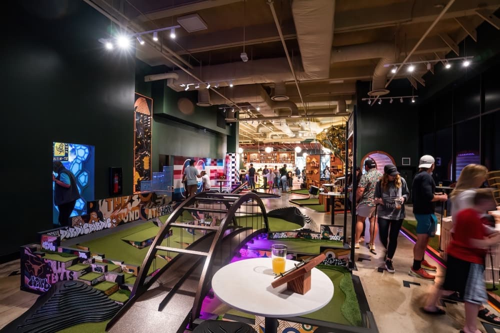 A look inside the indoor miniature golf course.