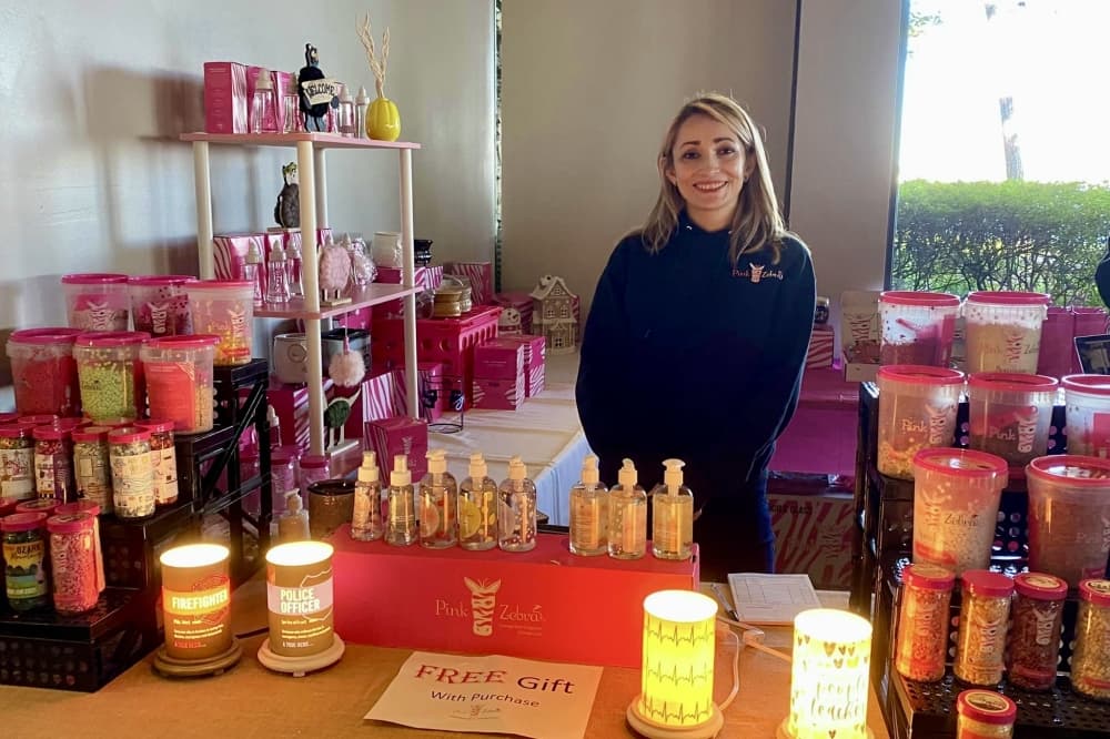 woman in front of her business table 